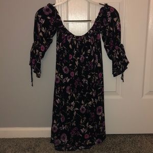 off the shoulder floral dress